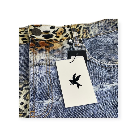 new One Teaspoon ✌︎︎ Leoparty Bandits High Waist Shorts ✌︎︎ Leopard Khaki ✌︎︎ 34 - Picture 7 of 16